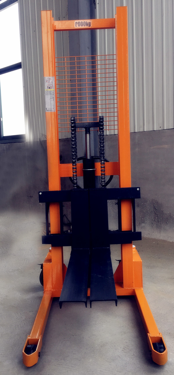 多功能1噸手動(dòng)液壓搬運(yùn)車(加重加厚型)，廠家供應(yīng)-河北東圣吊索具制造有限公司-石材夾具_(dá)小型攪拌機(jī)_手動(dòng)叉車_液壓堆高車